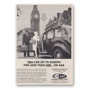 1960 SAS Scandinavian Airlines Print Ad | Your Wife