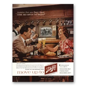 1960 Schlitz Beer Print Ad | Watch Races
