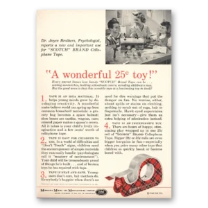 1960 Scotch Tape Print Ad | Dr Joyce Brothers
