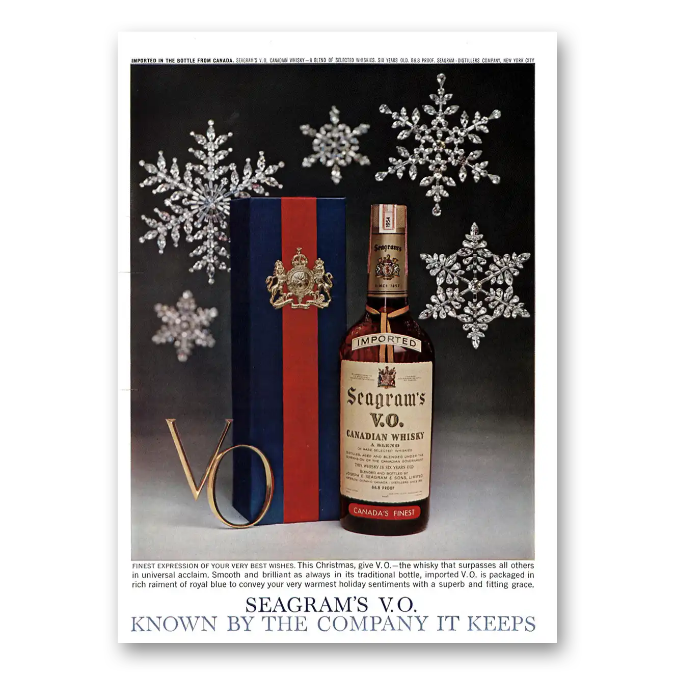 1960 Seagrams VO Whisky Print Ad | Finest Expression