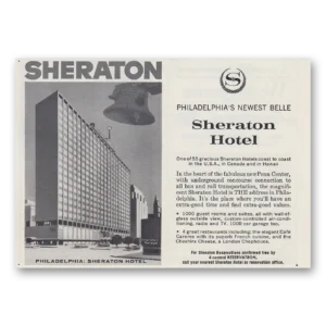 1960 Sheraton Philadelphia Hotel Print Ad | Newest Belle