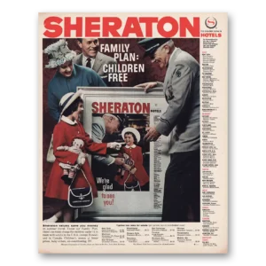 1960 Sheraton Hotels Print Ad | Family Plan