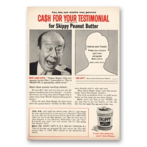 1960 Skippy Peanut Butter Print Ad | Bert Lahr