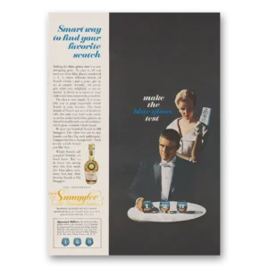 1960 Old Smuggler Scotch Whisky Print Ad | Blue Glass Test