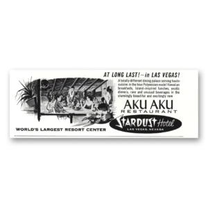 1960 Stardust Hotel Print Ad | Aku Aku Restaurant Las Vegas