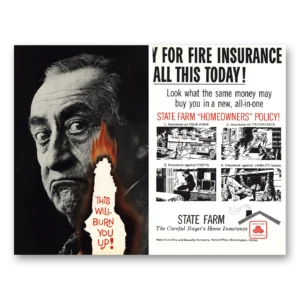 1960 State Farm Insurance Print Ad | Fire Insurance