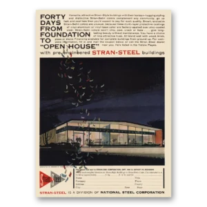 1960 Stran Steel Print Ad | Foundation To Open House
