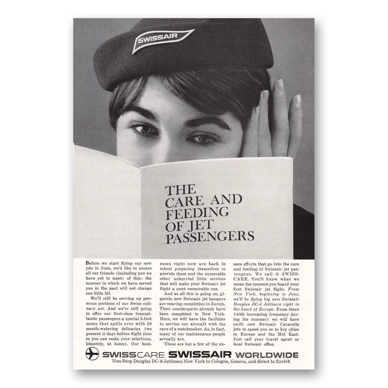 1960 Swissair Print Ad | Feeding