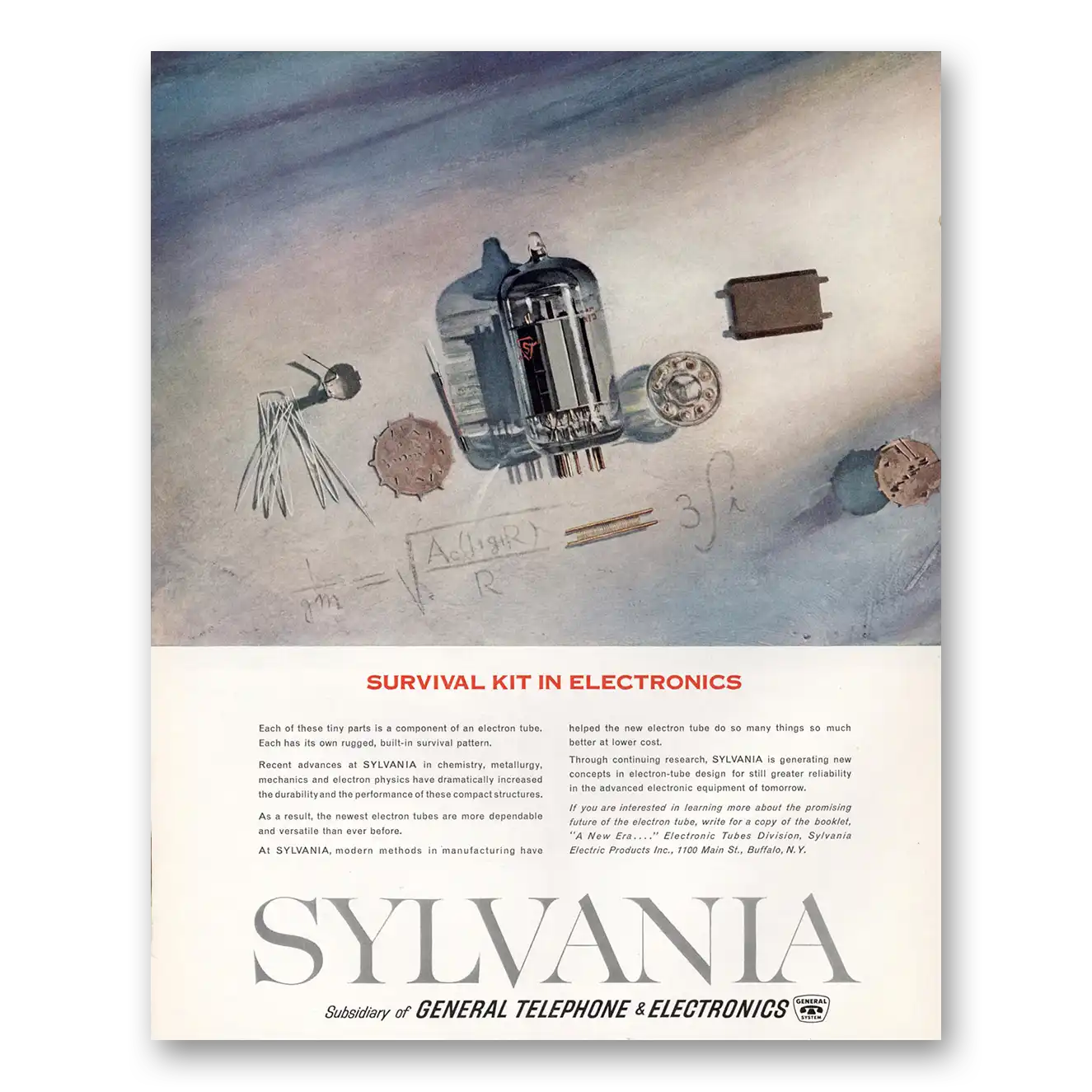 1960 Sylvania Electron Tubes Print Ad | Survival Kit