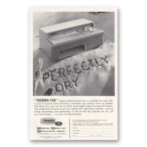 1960 Thermo Fax Copying Machines Print Ad | Perfectly Dry