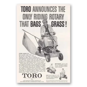 1960 Toro Mowers Print Ad | Riding Rotary