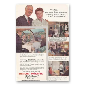 1960 Union Pacific Railroad Print Ad | Domeliners