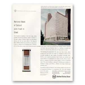 1960 United States Steel Print Ad | National Bank