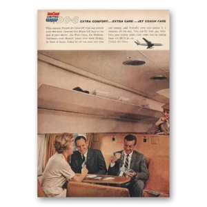 1960 United Airlines Print Ad | Dc8 Comfort Care