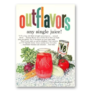 1960 V8 Vegetable Juice Print Ad | Single Juice