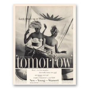 1960 Warners Undergarments Print Ad | Hot Air Balloon