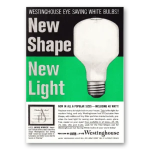 1960 Westinghouse Light Bulbs Print Ad | New Shape