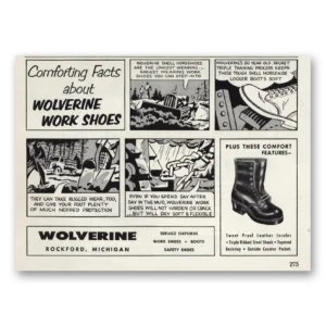 1960 Wolverine Work Shoes Print Ad | Comforting Facts