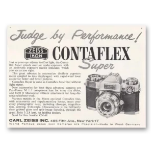 1960 Zeiss Ikon Contaflex Camera Print Ad | Judge Performance