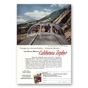 1960 California Zephyr Print Ad | Colorado Rockies