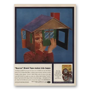 1961 Scotch Tape Print Ad | Kids Happy