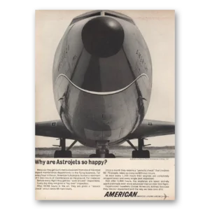 1961 American Airlines Print Ad | Astrojets So Happy