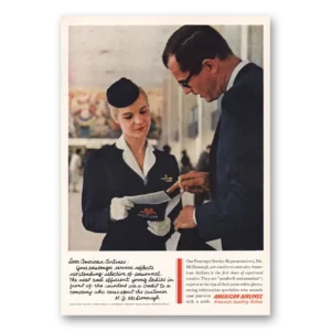 1961 American Airlines Print Ad | Passenger Service Reflects