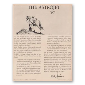1961 American Airlines Print Ad | Astrojet Boeing