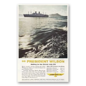 1961 American President Lines Print Ad | Ss President Wilson