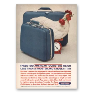 1961 American Tourister Luggage Print Ad | Rooster Rose