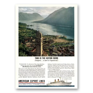 1961 American Export Lines Print Ad | Kotor Fjord