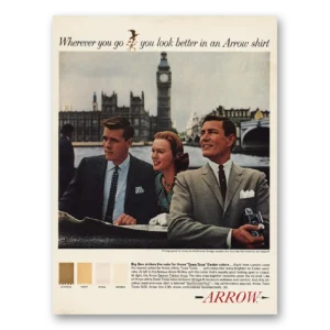 1961 Arrow Shirts Print Ad | Big Ben Strikes