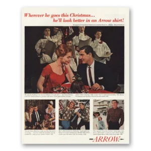 1961 Arrow Shirts Print Ad | Christmas