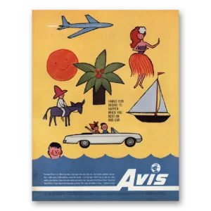 1961 Avis Rent a Car Print Ad | Family Fun