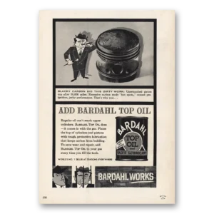 1961 Bardahl Top Oil Print Ad | Blacky Carbon