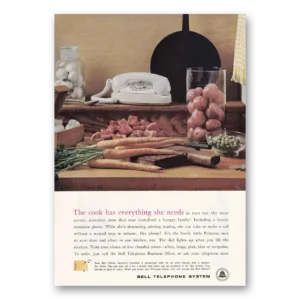 1961 Bell Telephone Print Ad | Cook Has Everything