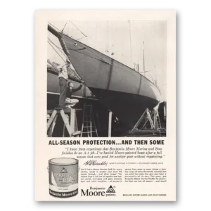 1961 Benjamin Moore Paints Print Ad | Boat Paints