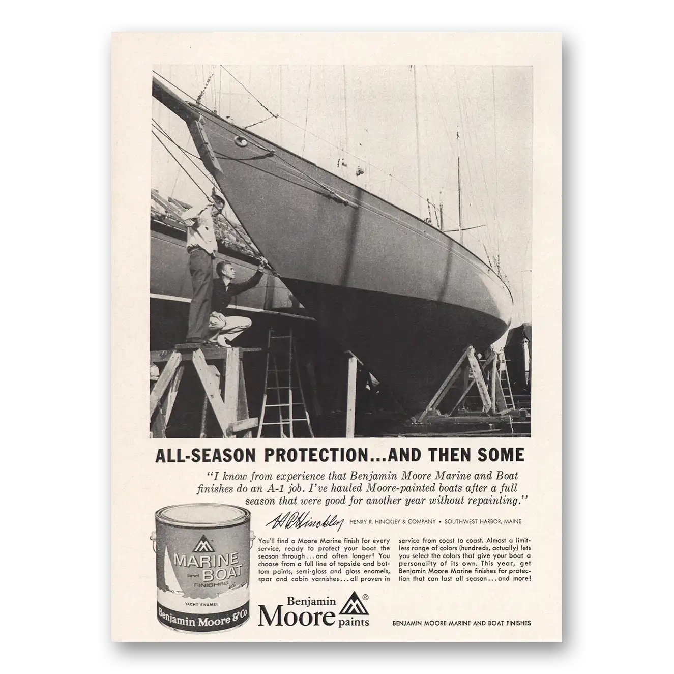 1961 Benjamin Moore Paints Print Ad | Boat Paints