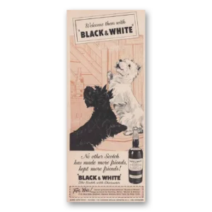 1961 Black and White Scotch Print Ad | Welcome Them
