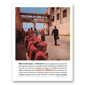 1961 Bank of America Print Ad | Karachi