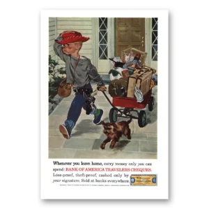1961 Bank of America Print Ad | Whenever You Leave Home