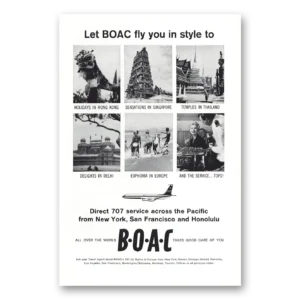 1961 British Airways BOAC Print Ad | Hong Kong