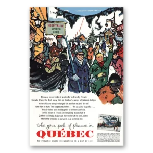 1961 Quebec Canada Print Ad | Ski Lodge