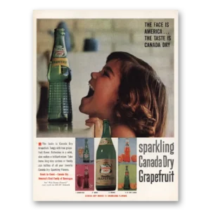1961 Canada Dry Print Ad | Grapefruit Face