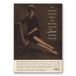 1961 Cannon Stockings Print Ad | Consistent Wear