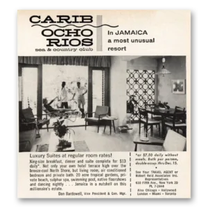 1961 Carib Ocho Rios Resort Print Ad | Most Unusual