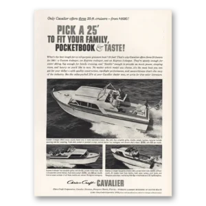1961 Chris Craft Print Ad | Cavalier Pocketbook