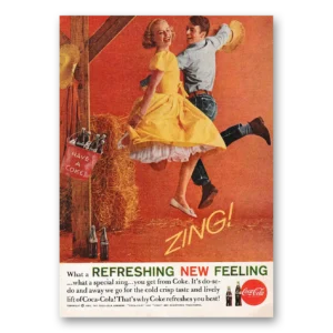1961 Coca Cola Print Ad | Square Dancers