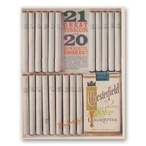 1961 Chesterfield Cigarettes Print Ad | Great Tobaccos