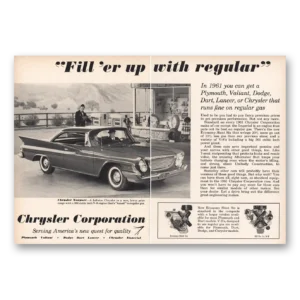 1961 Chrysler Corporation Print Ad | Fill Er Up